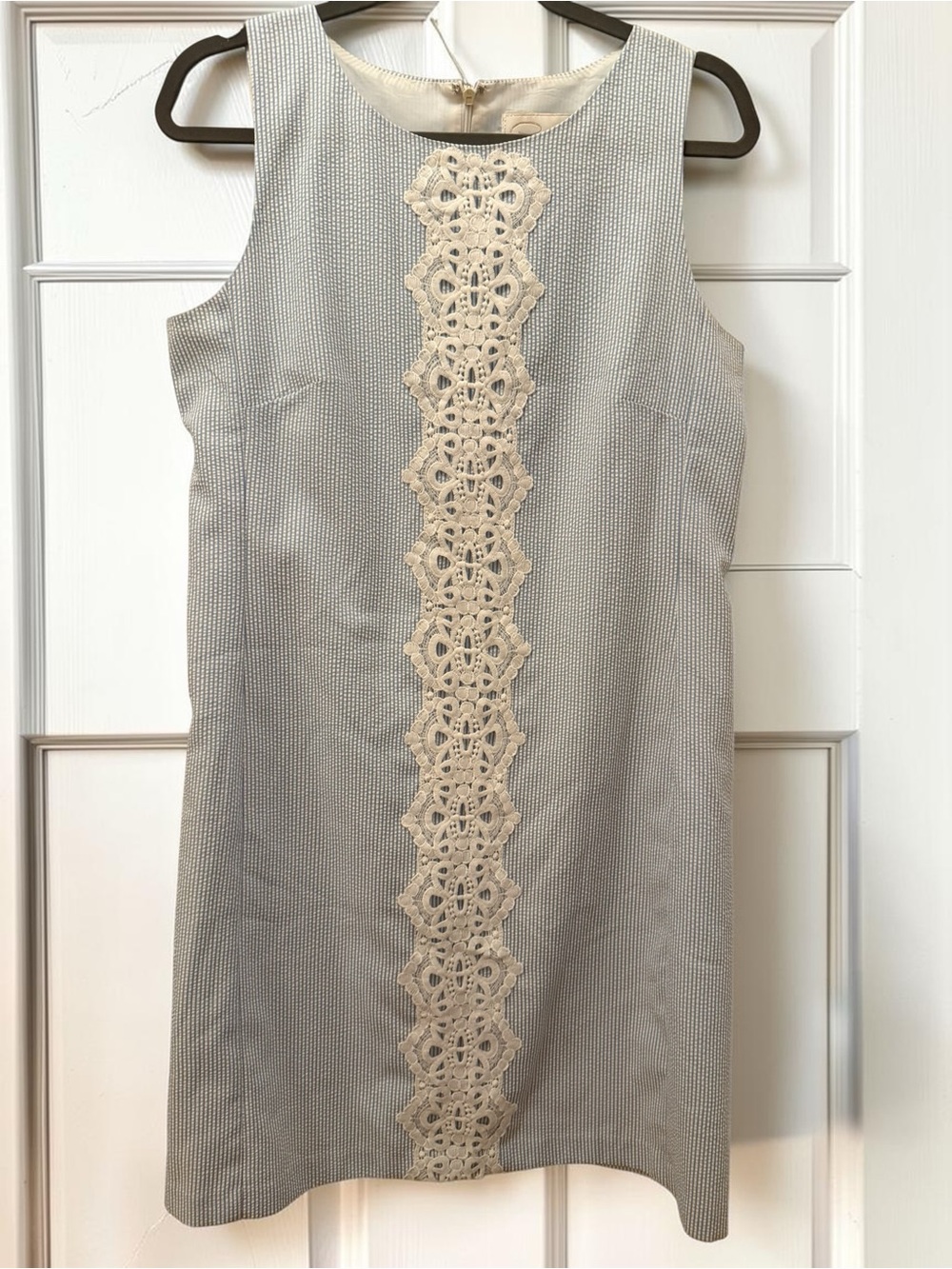 Papagallo Sleeveless Lace Front Seersucker Shift Dress Mommy and Me